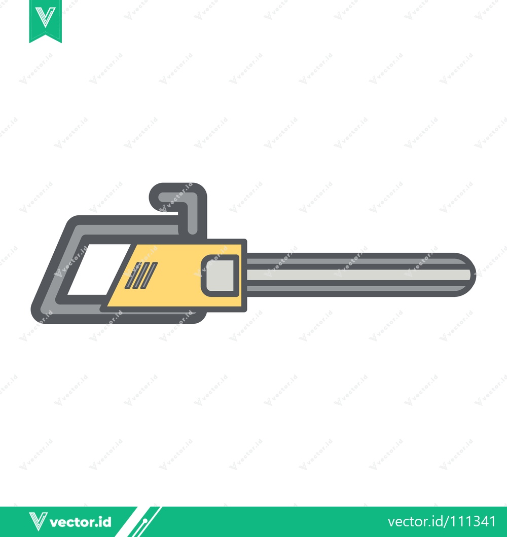 Premium Vector of Illustration of a Yellow and Gray Chainsaw Tool