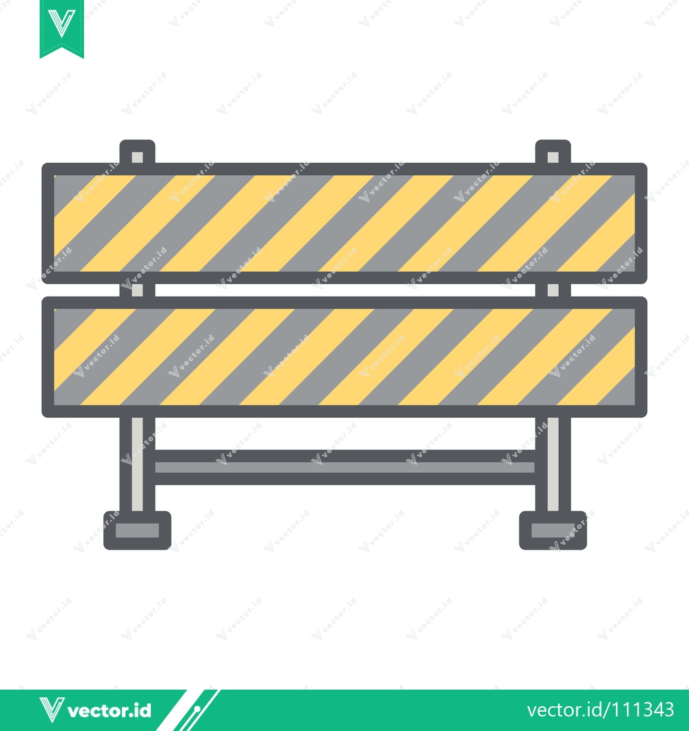 Premium Vector dari Construction Barrier Warning Sign Yellow Grey Stripes