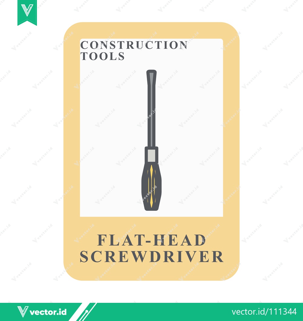 Premium Vector dari Flat-Head Screwdriver Construction Tool Illustration