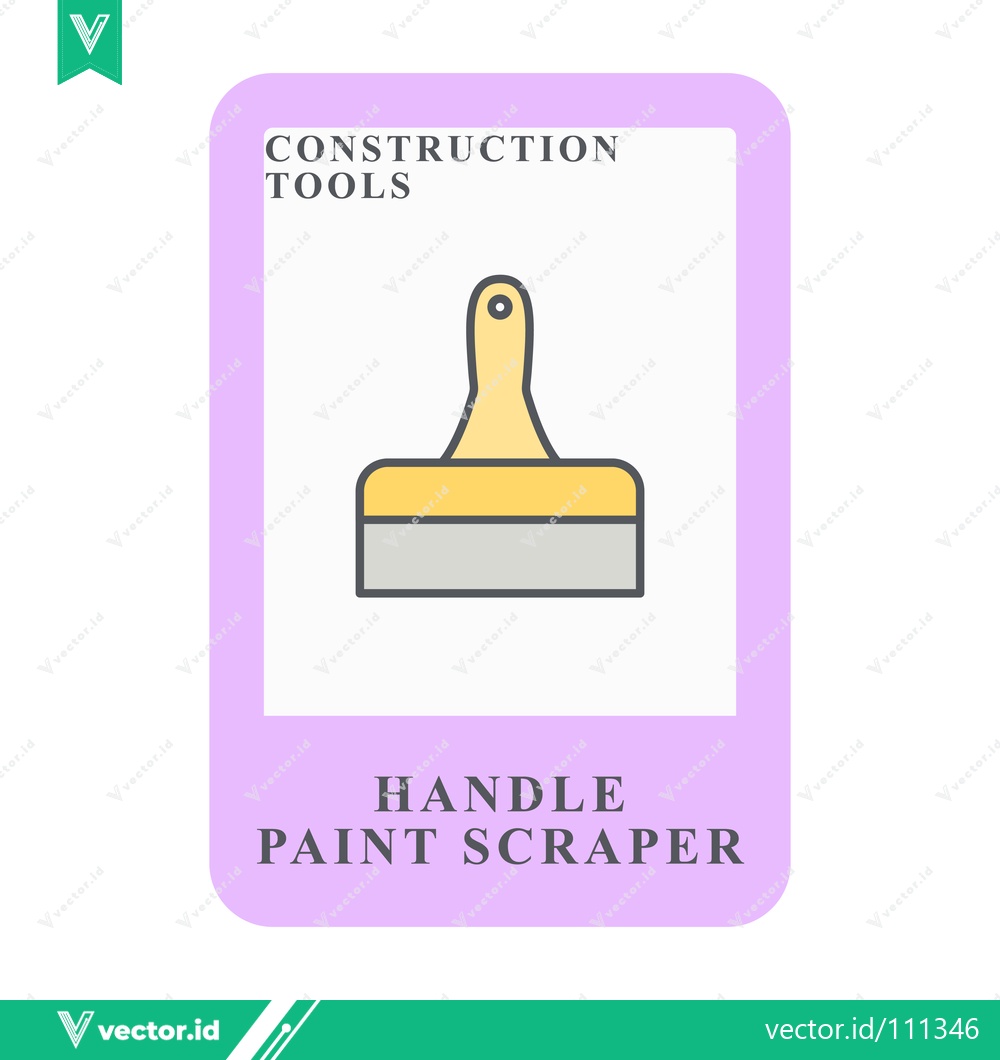 Premium Vector of Handle Paint Scraper Construction Tool Icon