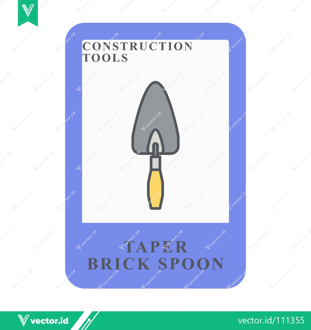 Premium Vector dari Taper Brick Spoon Construction Tool Illustration