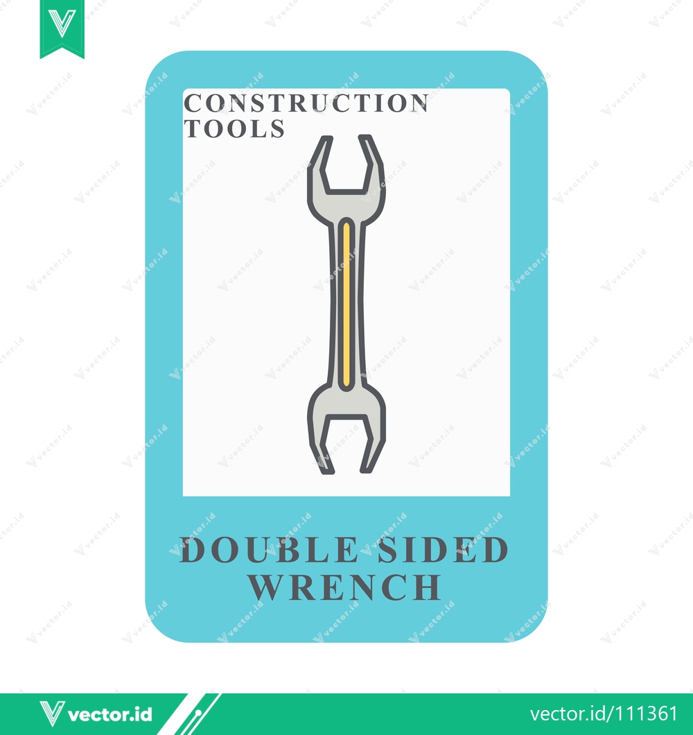 Premium Vector dari Double Sided Wrench Construction Tool Illustration