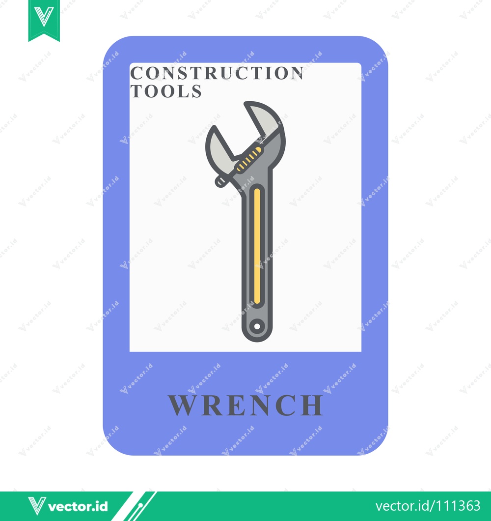 Premium Vector dari Adjustable Wrench Tool Illustration for Construction and Repair