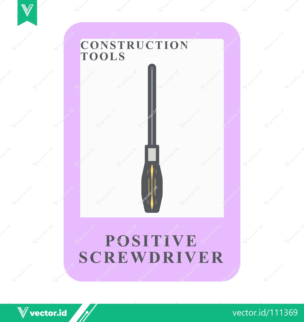 Premium Vector of Illustration of a Positive Screwdriver Tool for Construction