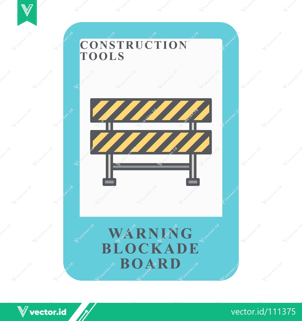 Premium Vector dari Warning Blockade Board Construction Tools