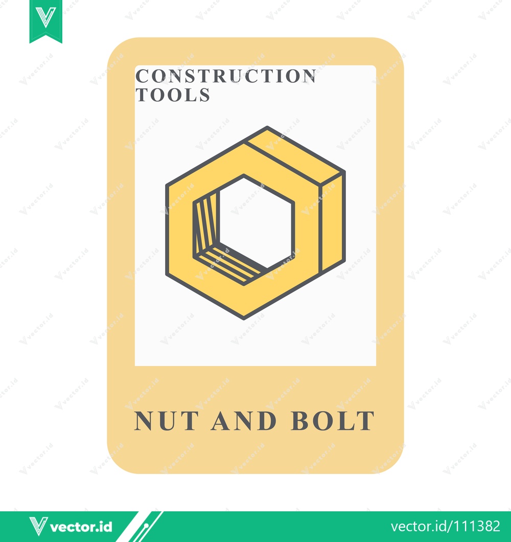 Premium Vector of Illustration of a Hexagonal Nut and Bolt for Construction Tools