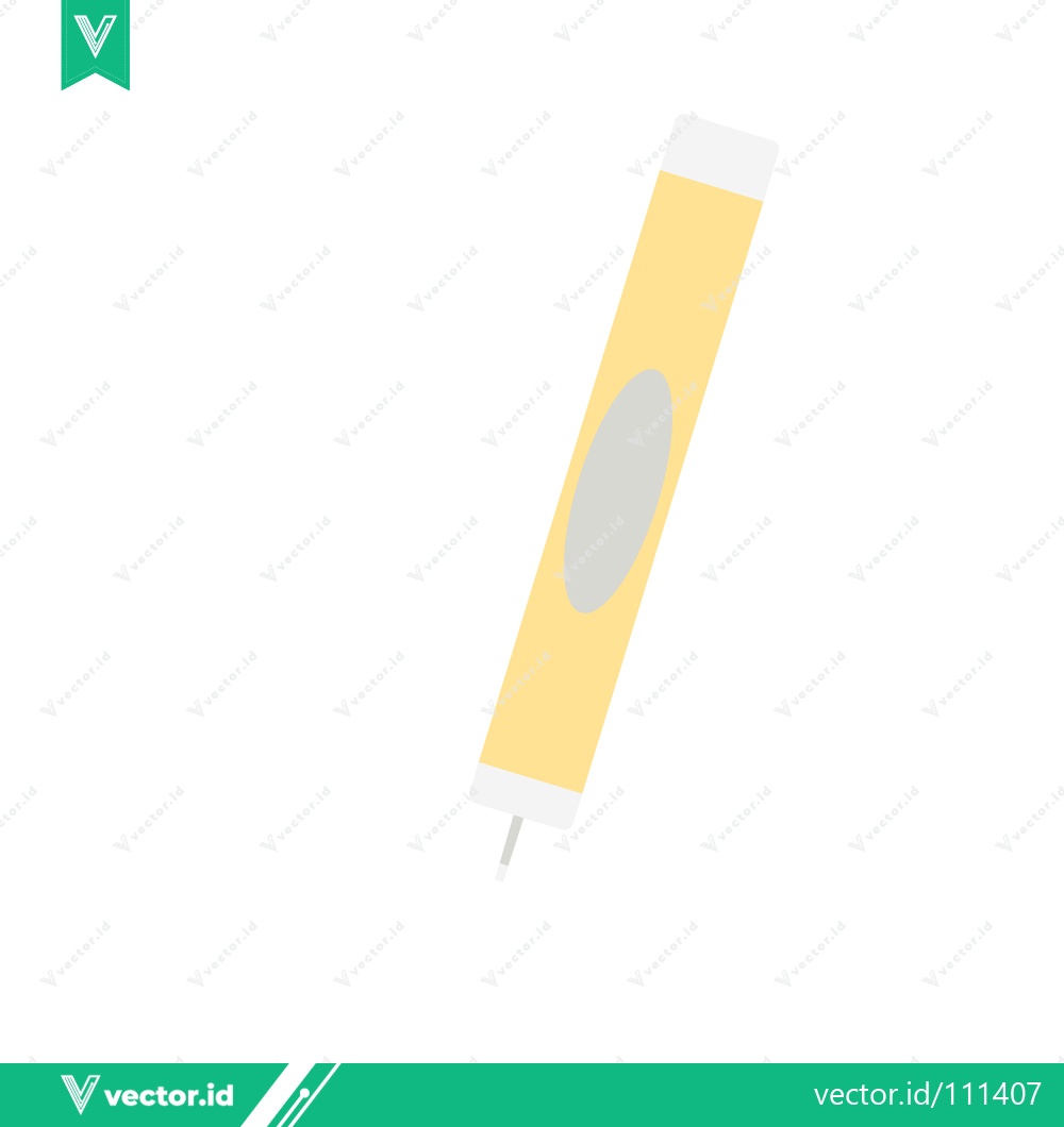 Premium Vector of Yellow highlighter pen with gray oval marking isolated on white background