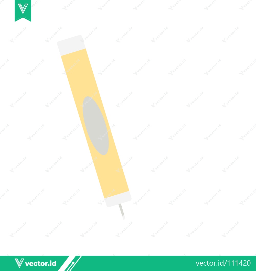 Premium Vector dari Yellow highlighter pen with gray oval marking on white background