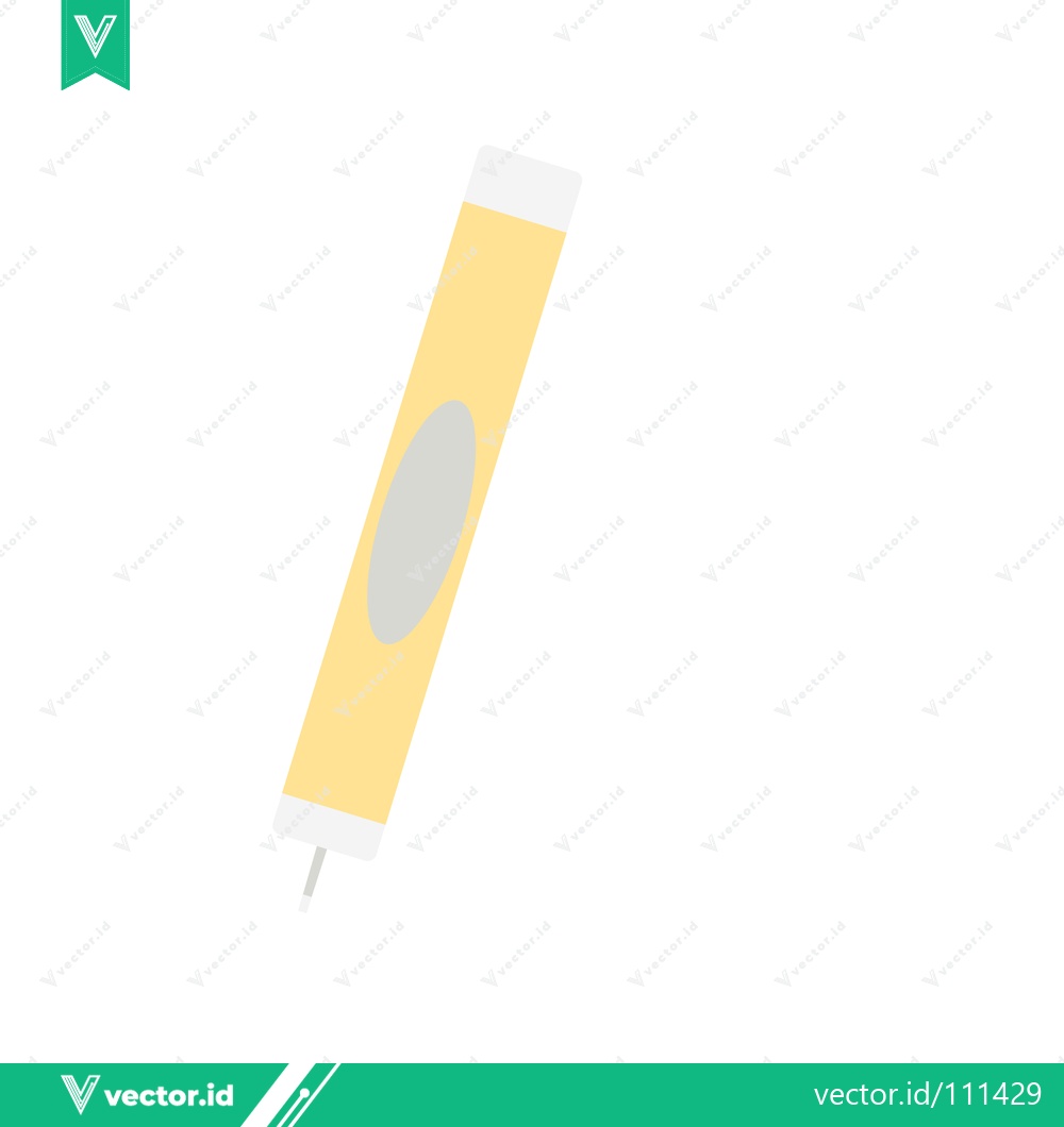 Premium Vector dari Yellow highlighter pen with a gray oval marking isolated on white background