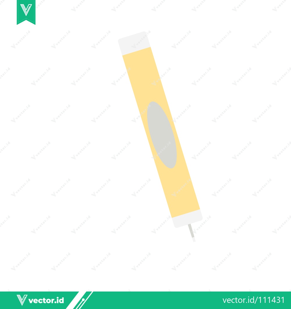 Premium Vector of Minimalist illustration of a yellow highlighter pen with a gray oval grip