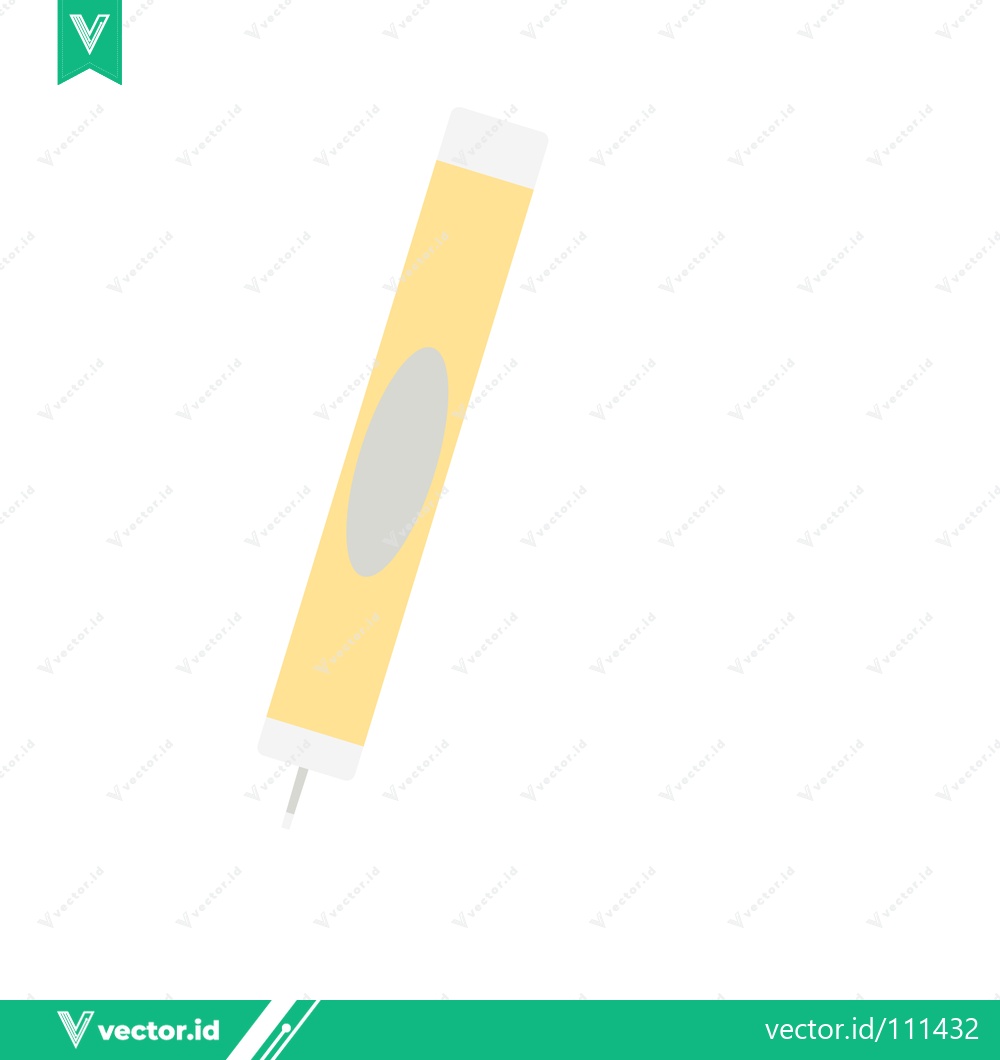 Premium Vector dari Yellow highlighter pen with a gray oval marking isolated on white background