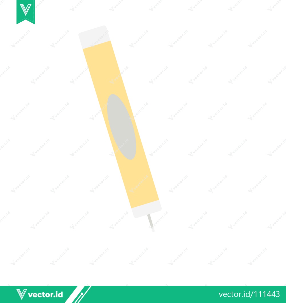 Premium Vector dari Yellow highlighter pen with grey oval label on white background