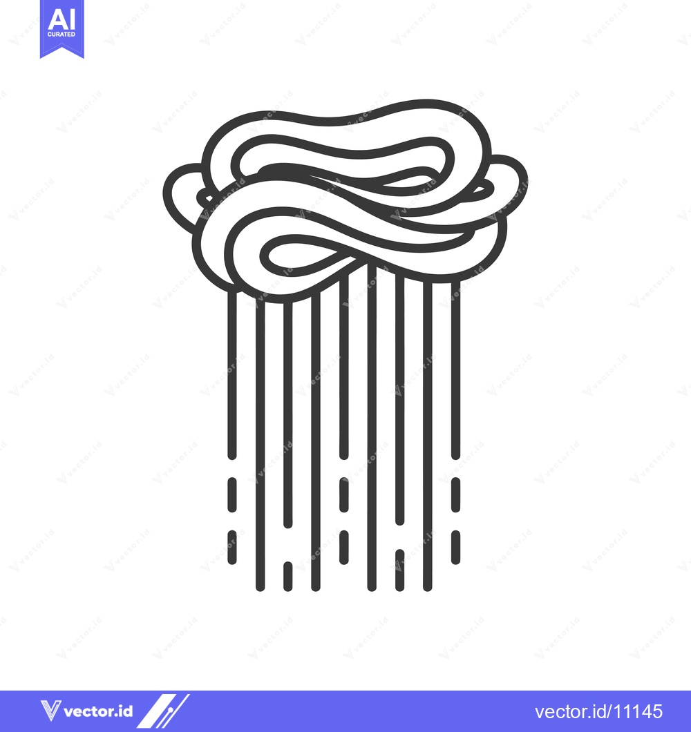 Premium Vector dari Abstract Cloud with Rain Falling from It