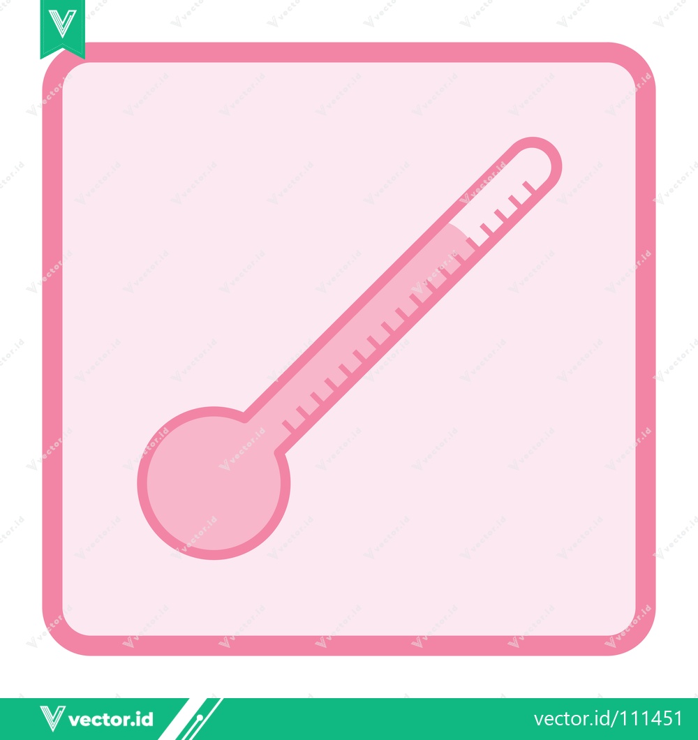 Premium Vector dari Pink Thermometer Icon on a Light Pink Square Background