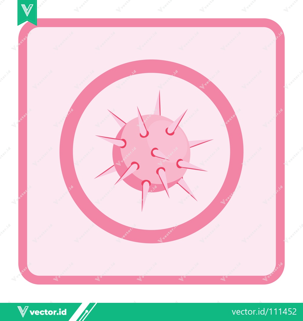 Premium Vector of Pink Virus Icon Abstract Representation