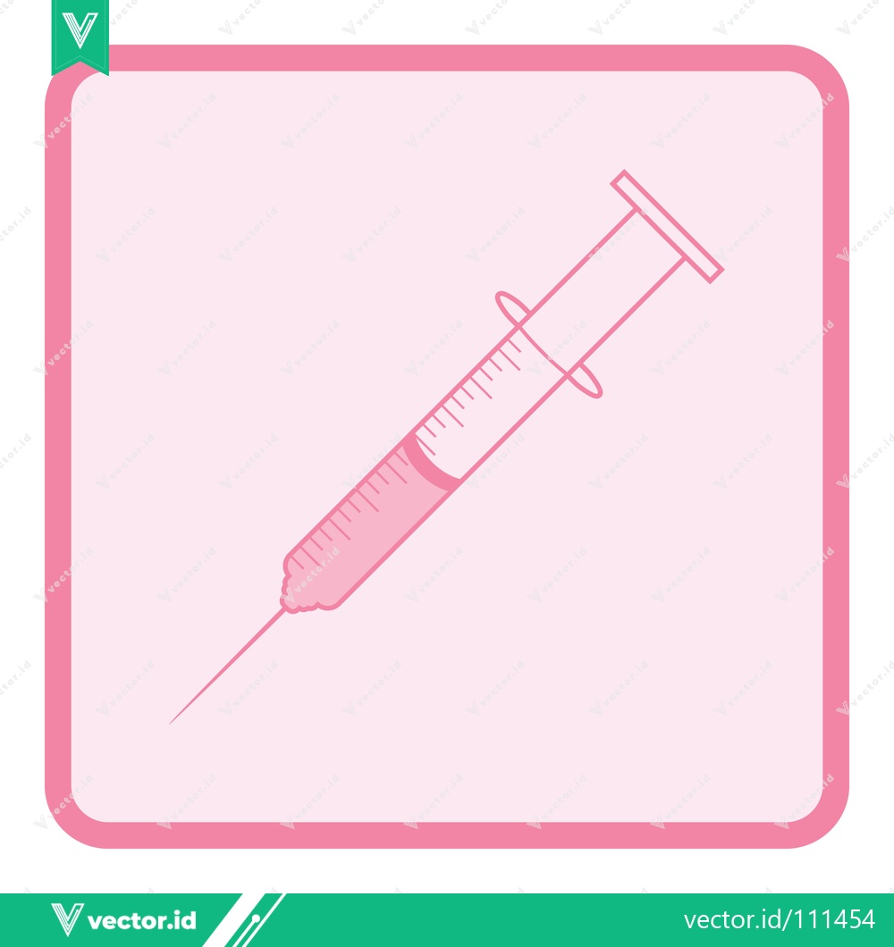 Premium Vector of Medical Syringe Icon with Pink Liquid