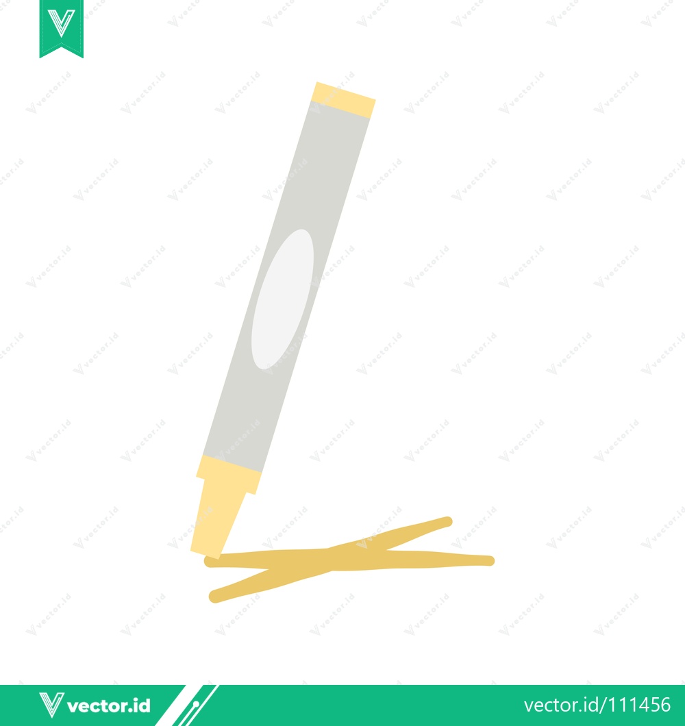 Premium Vector dari Minimalist Illustration of a Highlighter Pen with Yellow Lines
