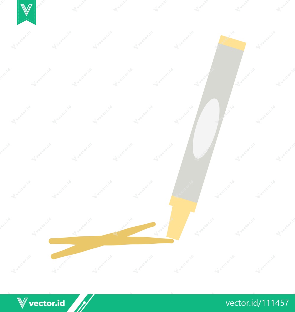 Premium Vector dari Yellow Marker Drawing a Line on White Background