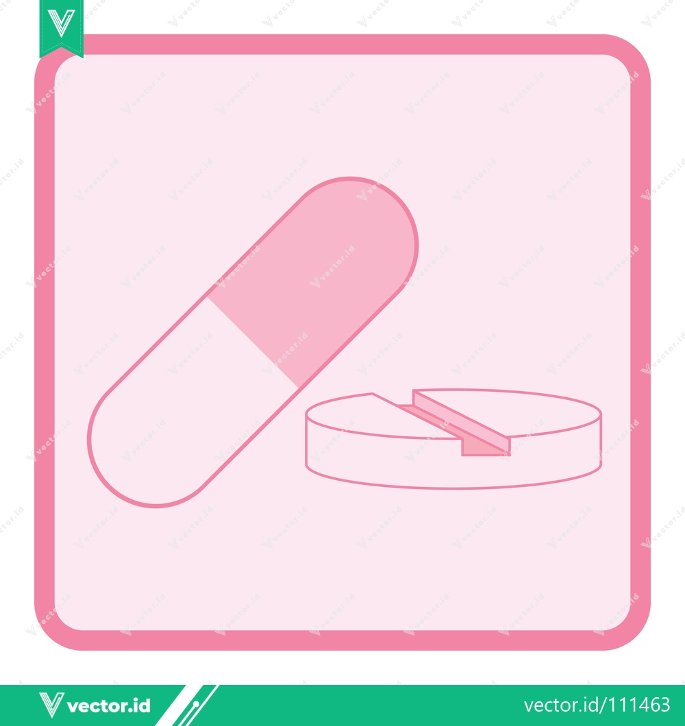 Premium Vector dari Pink Pill and Capsule Icon on Light Pink Background