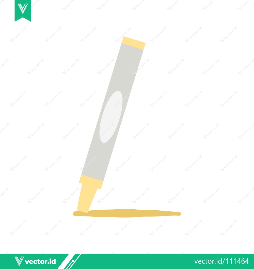Premium Vector dari Yellow Marker Drawing a Line on White Background