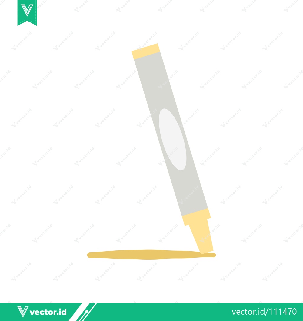 Premium Vector dari Yellow Marker Drawing a Line on White Background