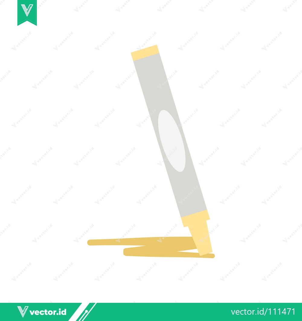Premium Vector of Minimalist Illustration of a Yellow Highlighter Pen with Ink Trail