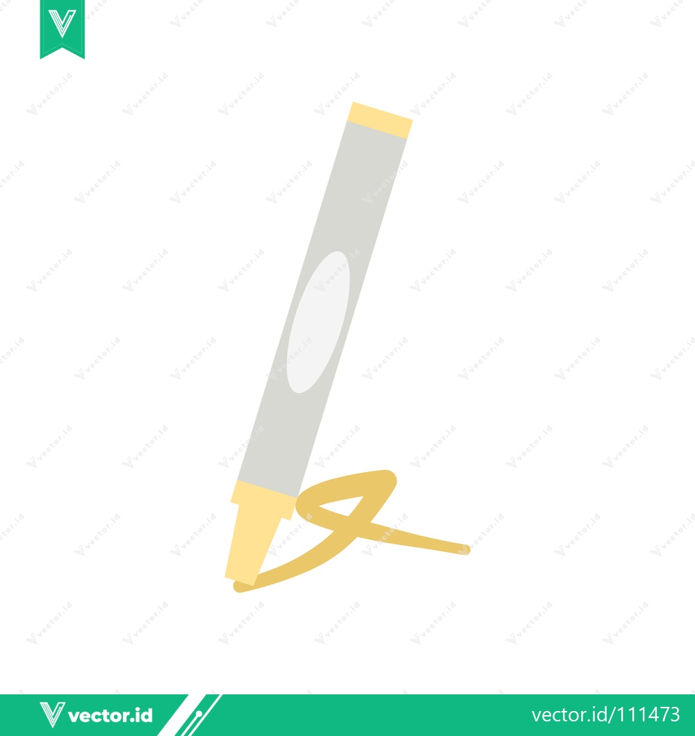 Premium Vector dari Minimalist Illustration of a Highlighter Pen Drawing a Yellow Line