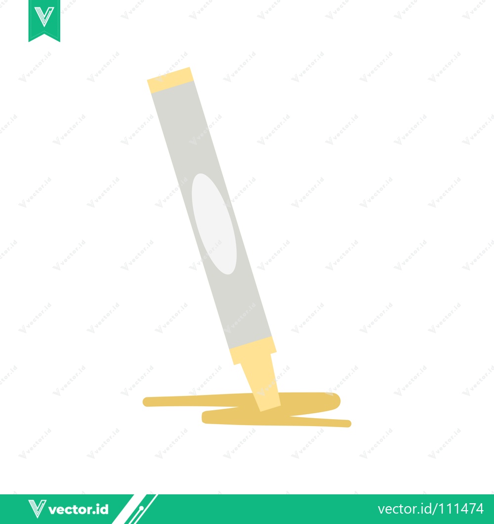 Premium Vector dari Yellow Marker Drawing a Line on White Background