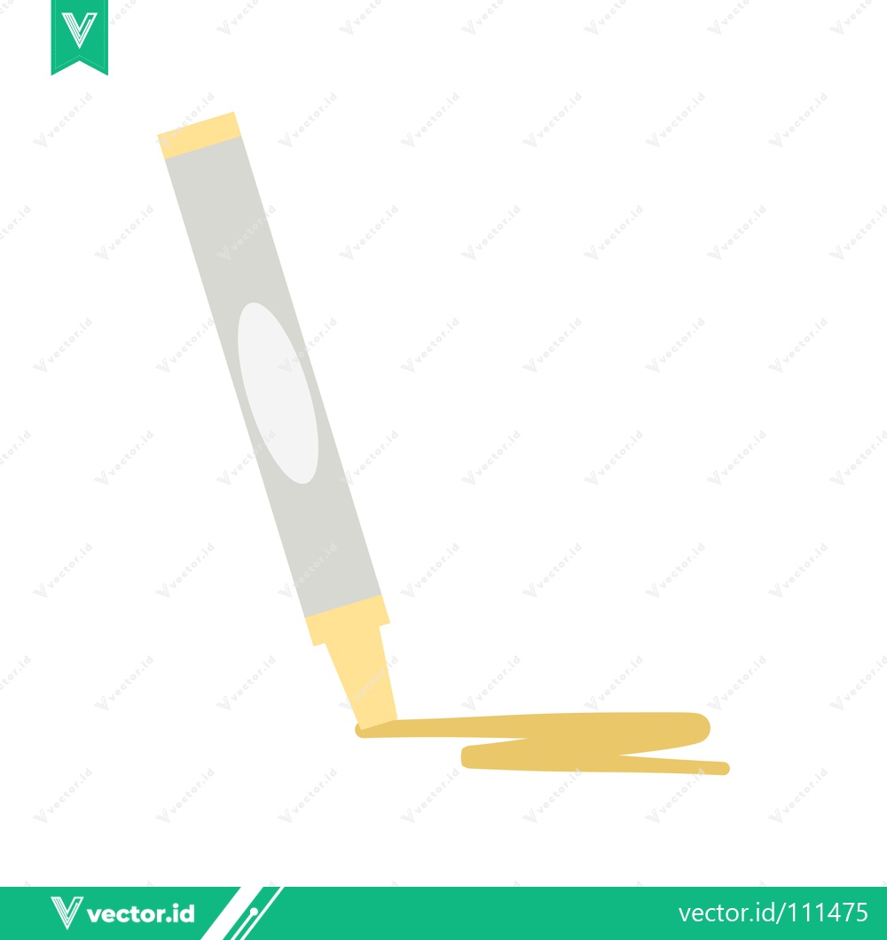 Premium Vector dari Yellow Marker Drawing a Line on a White Background