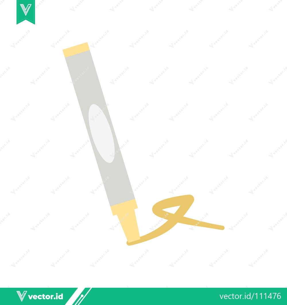 Premium Vector dari A Yellow Marker Drawing a Swirl on a White Background