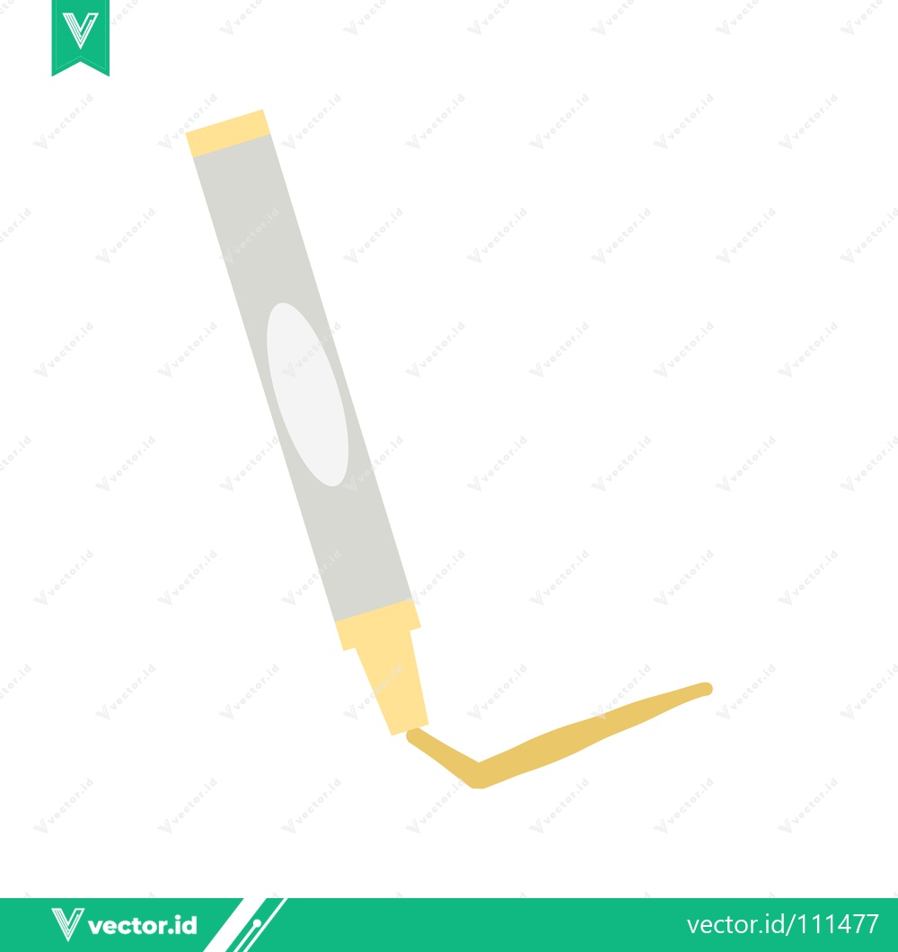 Premium Vector of Illustration of a Yellow Marker Pen with a White Oval Label