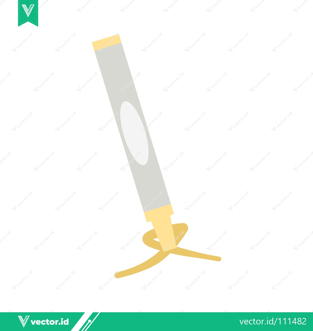 Premium Vector of A minimalist illustration of a single cigar with a golden ribbon tied around its base set against a white background