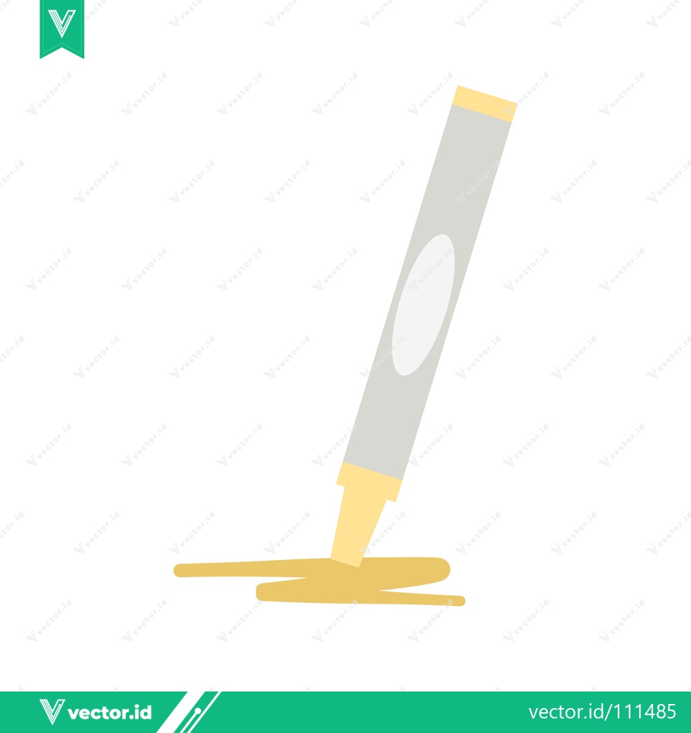 Premium Vector dari Yellow Marker Drawing a Line on White Background