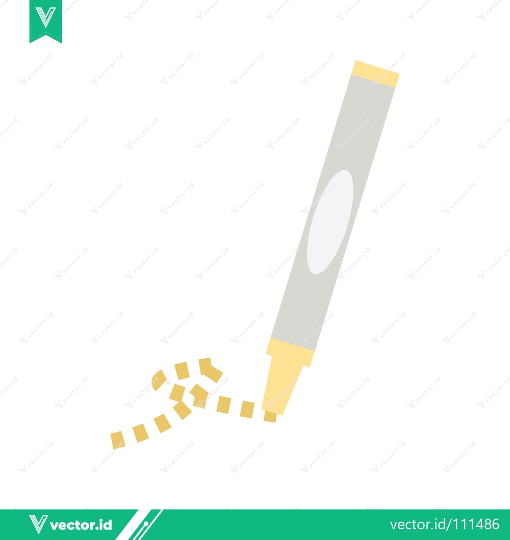 Premium Vector dari Simple Illustration of a Yellow Highlighter Pen Drawing a Dashed Line