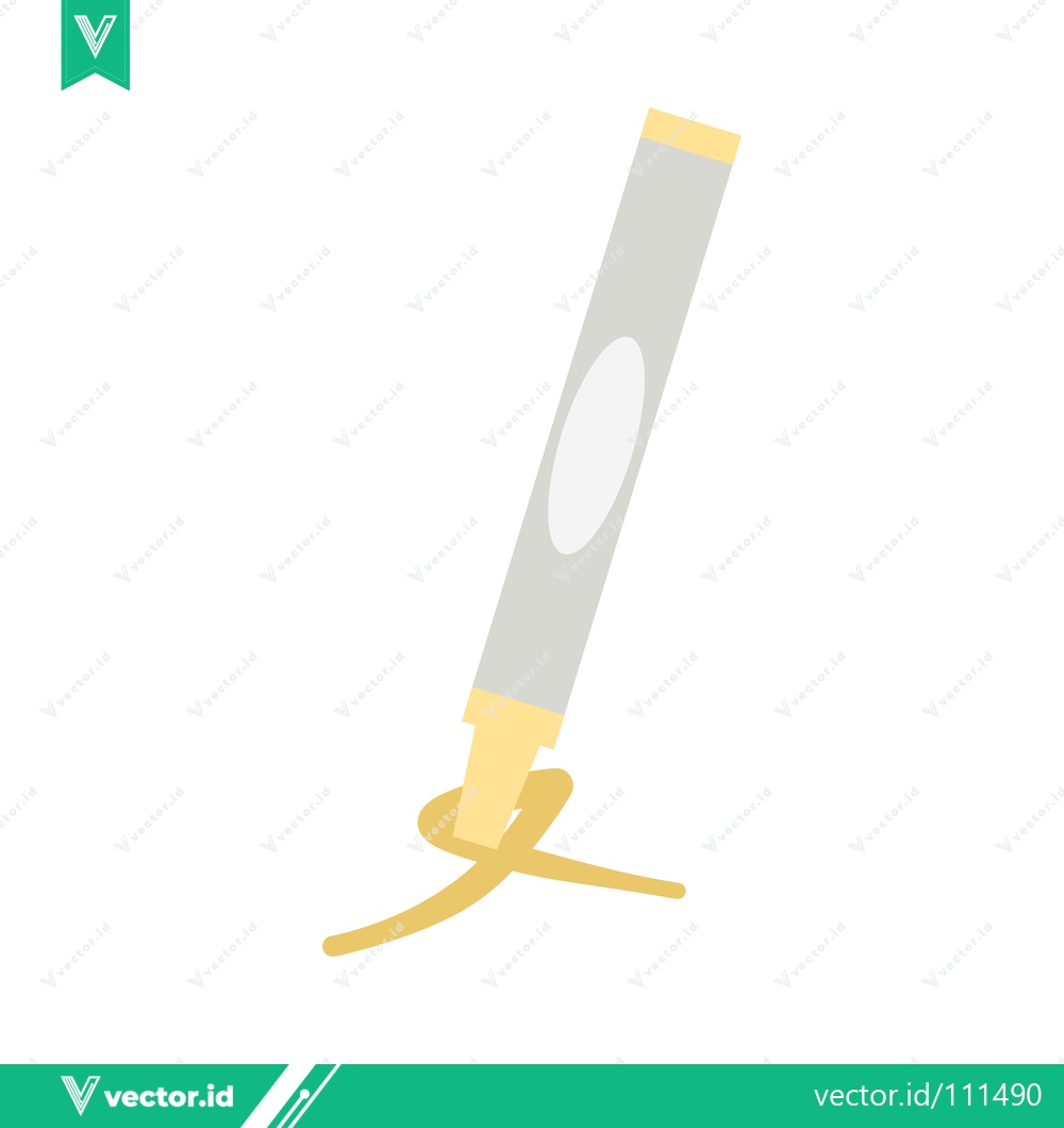 Premium Vector dari A minimalist illustration of a golden pen tied with a yellow ribbon