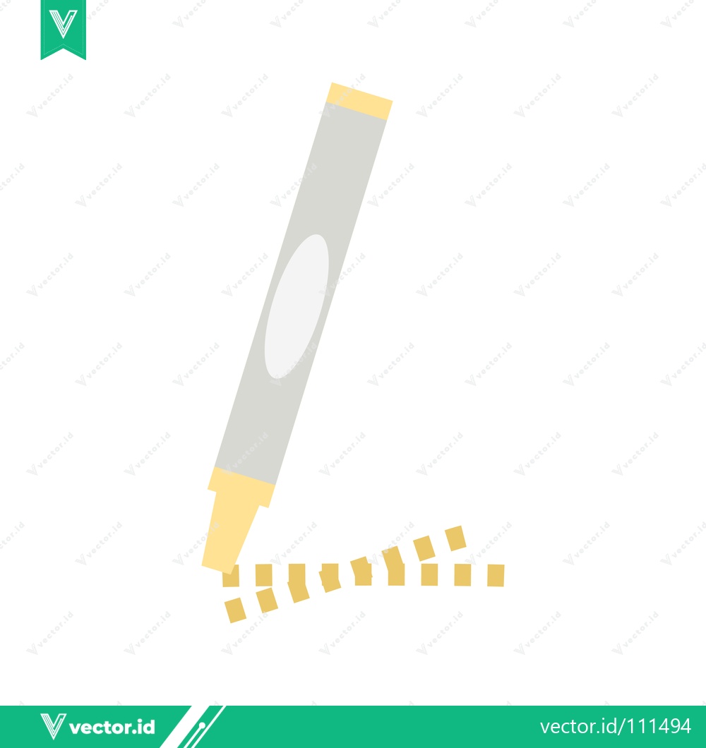 Premium Vector dari Yellow Marker Drawing Dashed Line on White Background