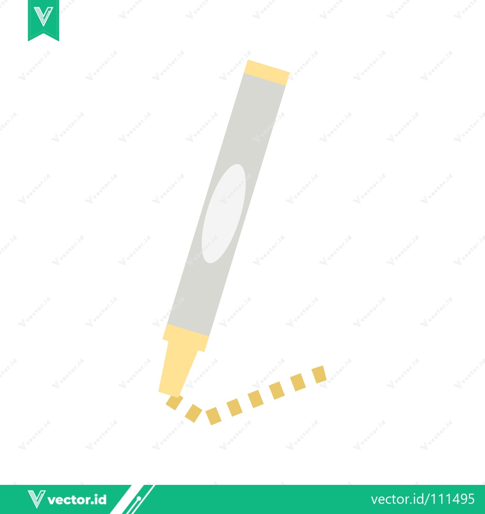Premium Vector of Illustration of a Yellow Highlighter Pen Drawing a Line