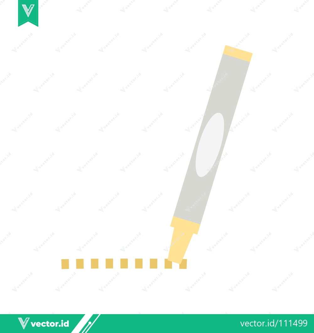 Premium Vector dari Yellow highlighter marker drawing a dashed line on a white background