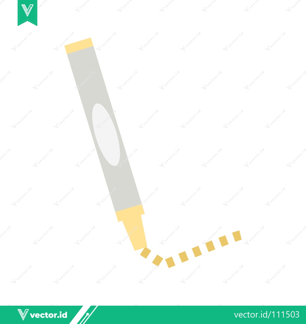 Premium Vector dari Yellow Highlighter Pen Drawing Dashed Line