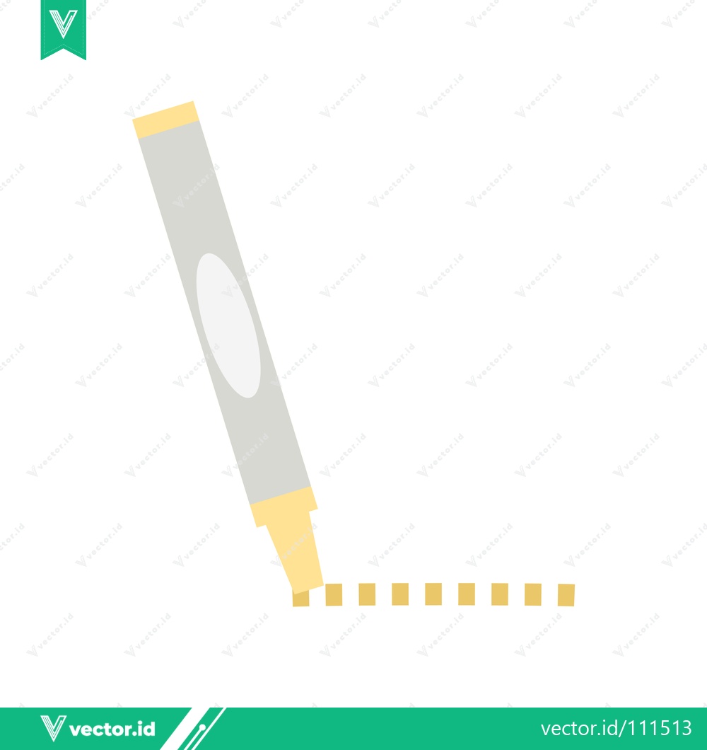 Premium Vector dari Yellow highlighter marker drawing a dotted line on a white background
