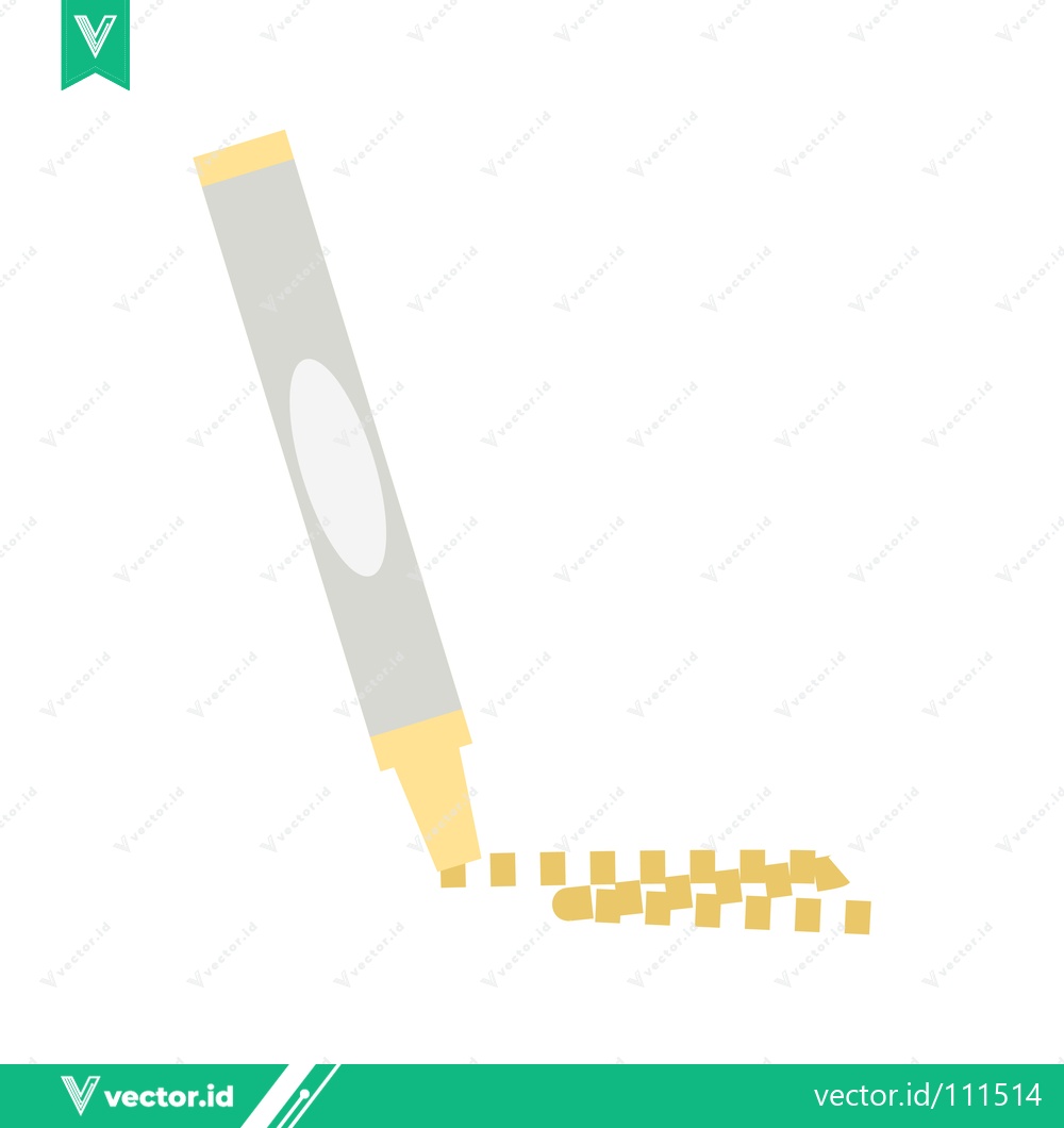 Premium Vector dari Yellow Highlighter Drawing Small Letters on White Background