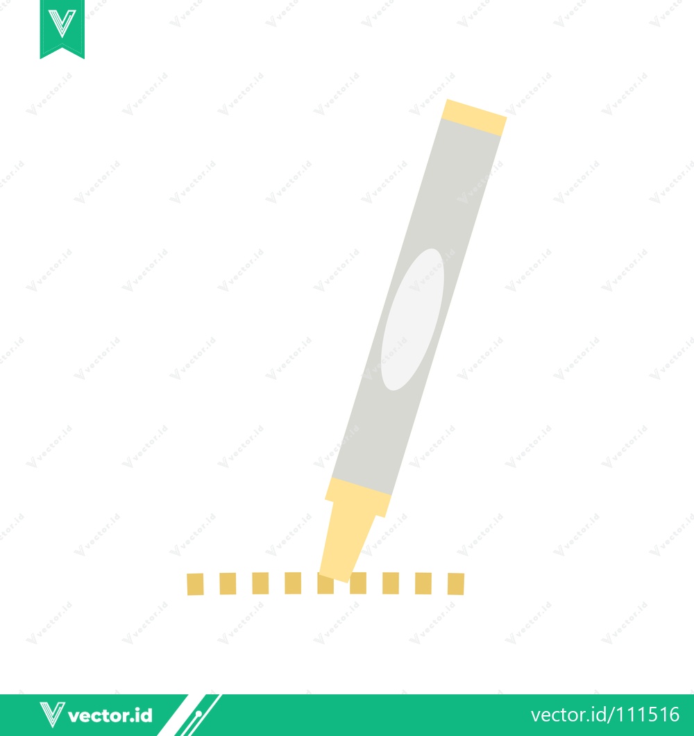 Premium Vector dari Yellow highlighter pen drawing dashed line on white background