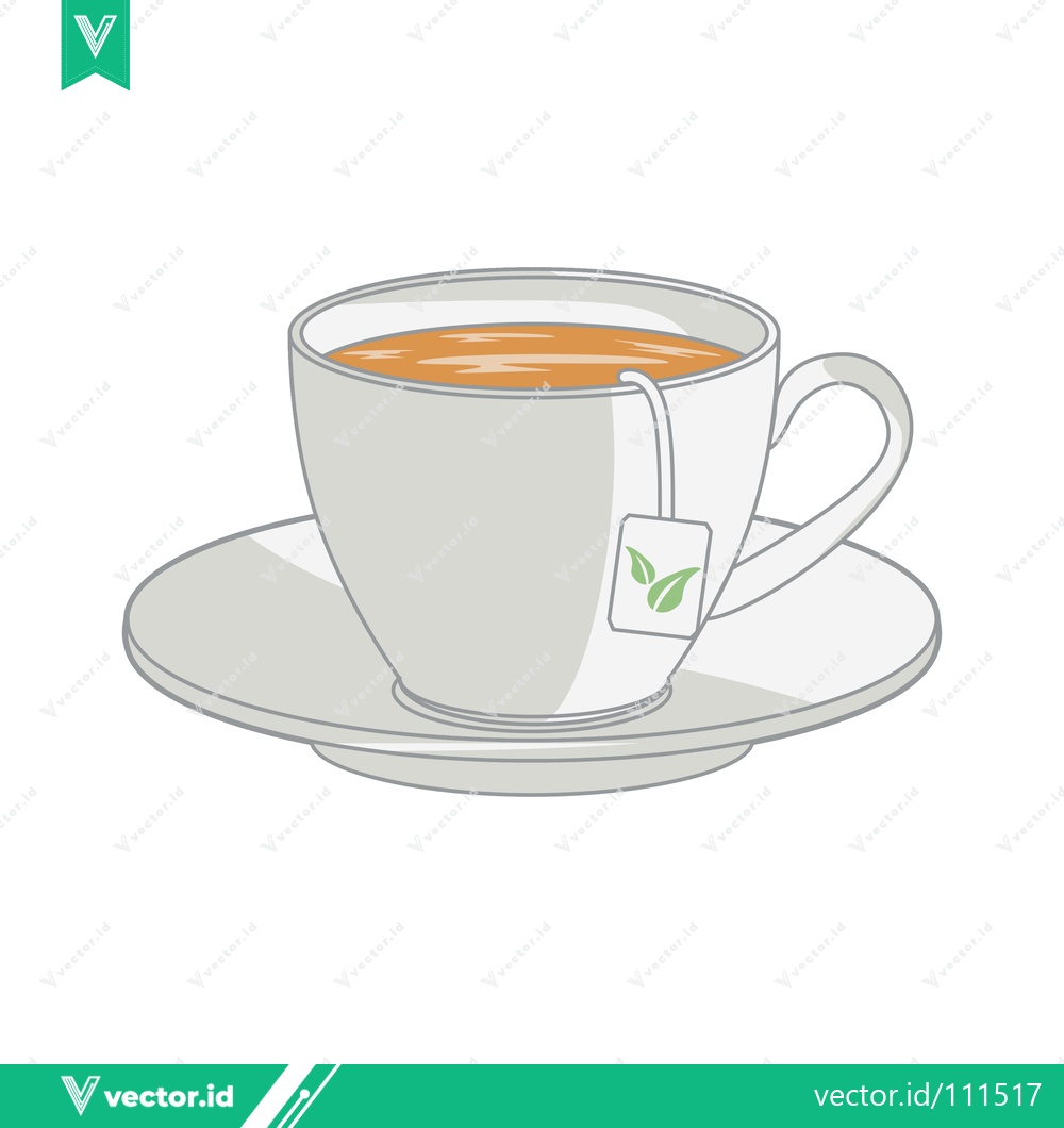 Premium Vector dari A Simple Cup of Tea on a Saucer