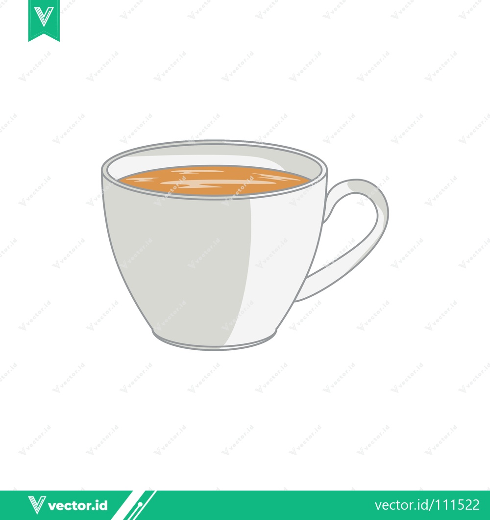 Premium Vector dari A simple illustration of a white ceramic mug filled with a warm beverage