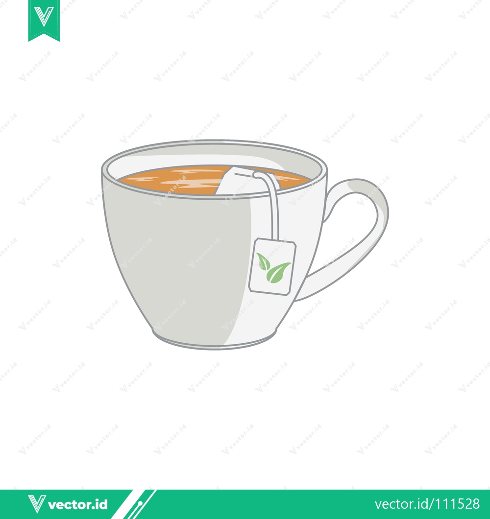 Premium Vector dari A simple illustration of a cup of tea with a tea bag