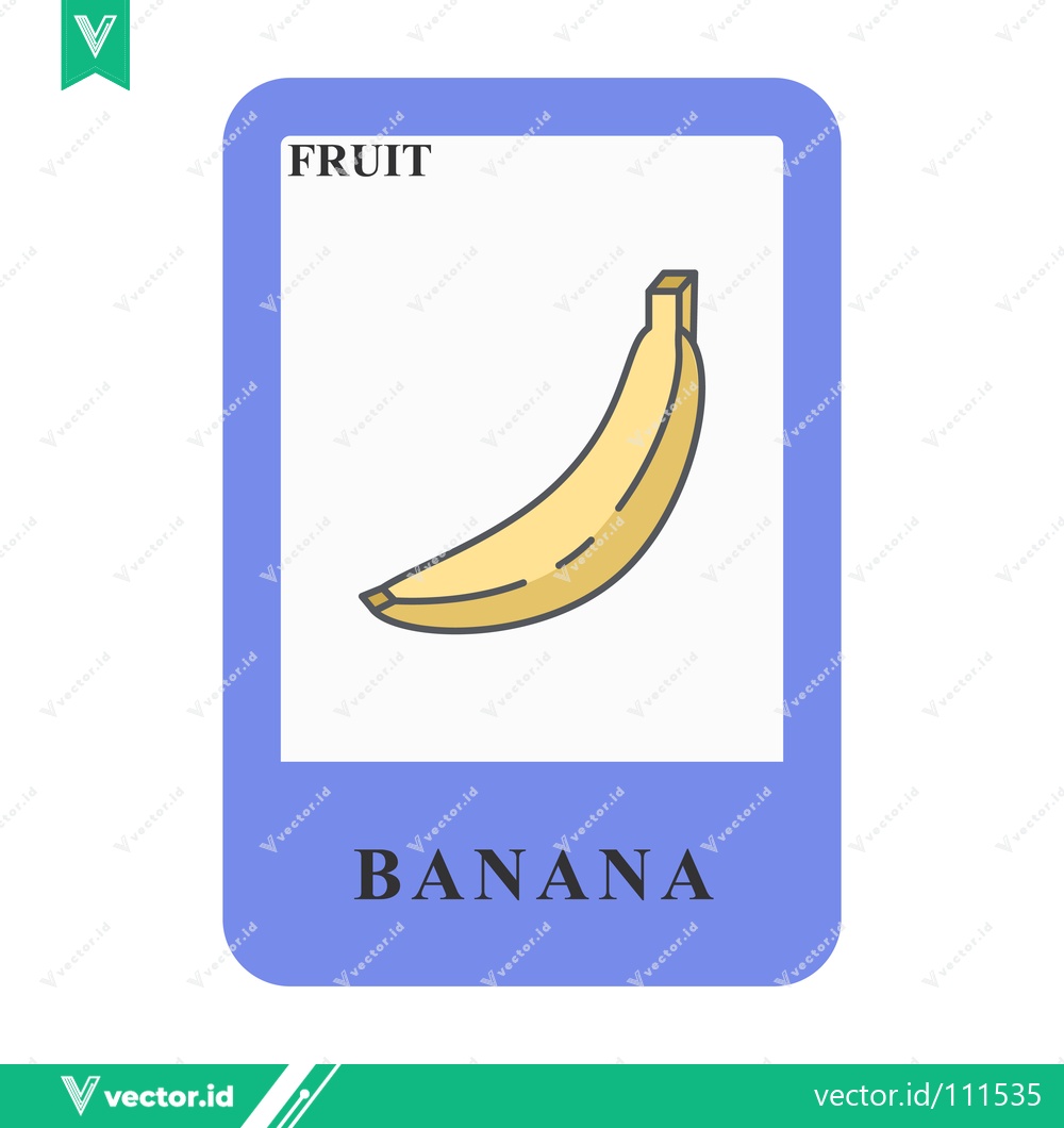 Premium Vector of Illustration of a Banana Fruit on a Card