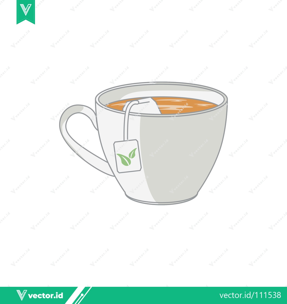 Premium Vector dari A simple illustration of a cup of tea with a tea bag