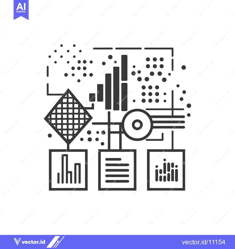 Premium Vector dari Abstract Data Visualization with Geometric Shapes and Line Charts