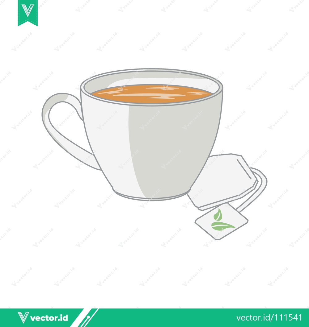 Premium Vector dari A simple illustration of a cup of tea with a tea bag