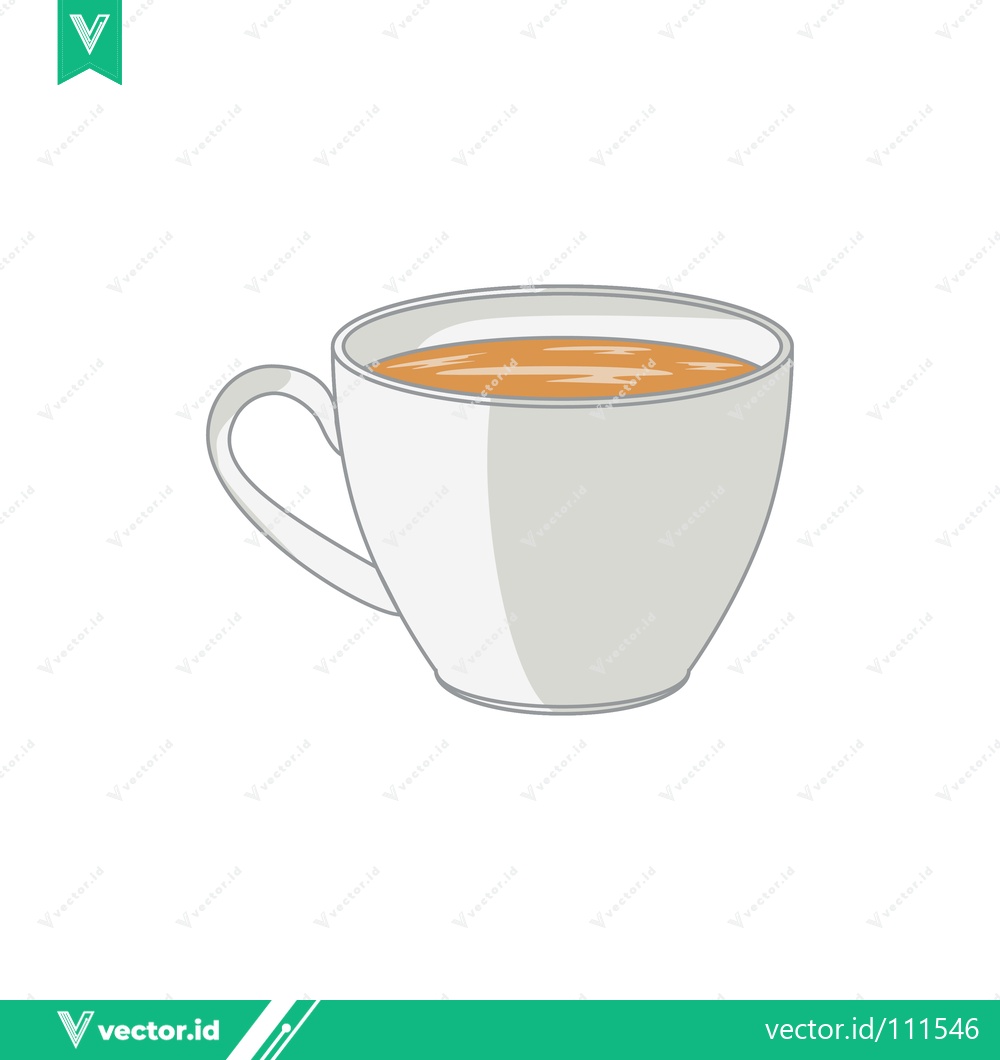 Premium Vector of A Simple White Ceramic Cup Filled with Warm Beverage